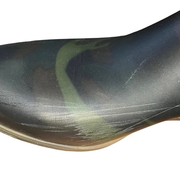 J. Crew Camo Chelsea Rain Ankle Boots Green/Black Waterproof Sz 9 - Picture 6 of 9